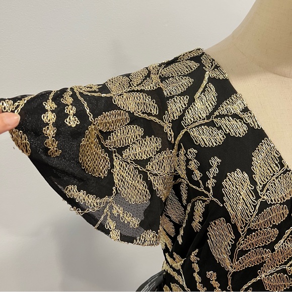 JS COLLECTION Womens Black Flutter Knee Length Formal Dress - New Tag - Reemoly - Picture 8 of 16